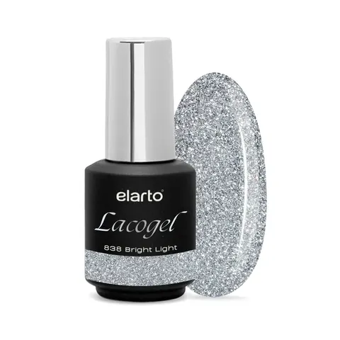 ELARTO - lakier hybrydowy Lacogel 838 Bright Light "Sparkle parade"