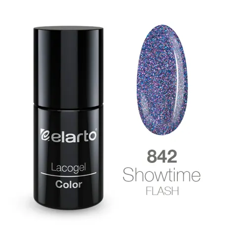 ELARTO - lakier hybrydowy Lacogel 842 Showtime "Sparkle parade"