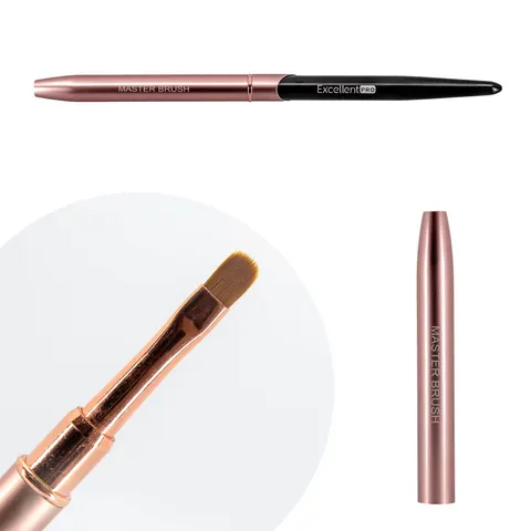 EXCELLENT PRO - Pędzelek do żelu #6 Owal (Pink&Black)