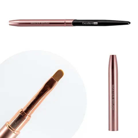 EXCELLENT PRO - Pędzelek do żelu #4 Owal (Pink&Black)
