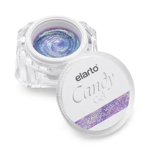 ELARTO - Żel fioletowy brokat CANDY MAGIC VIOLET 15G