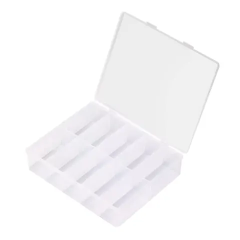 Pudełko ekspozytor kasetka box organizer na ozdoby przezroczysty 10 komór