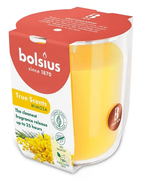 Bolsius True Scents Mimoza świeca zapachowa 80/73 w szkle