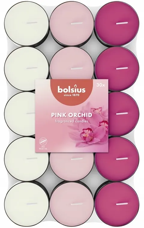 Bolsius Multi Coloured Orchidea podgrzewacze zapachowe 3,5 godzinne - 30 sztuk