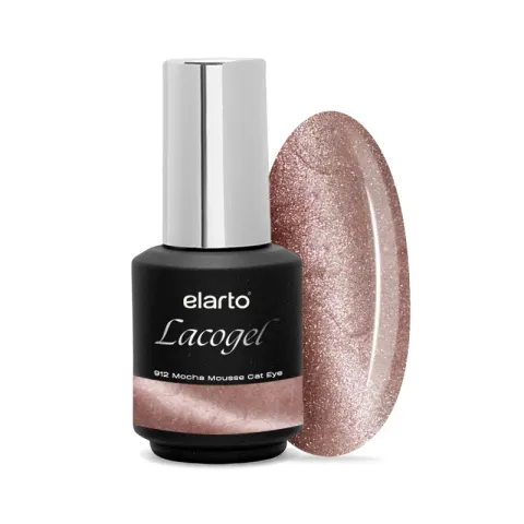Elarto Lakier hybrydowy Lacogel Mocha Mousse Holo Cat Eye nr 912 7ml