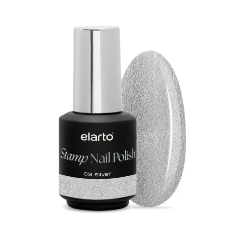 ELARTO Lakier do stempli Stamp Nail Polish 03 Silver (srebrny) 7ml