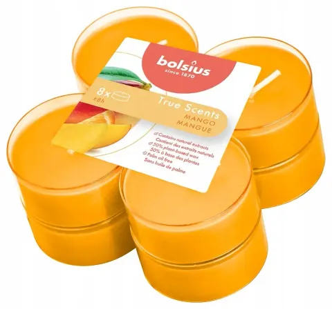 Bolsius True Scents Mango podgrzewacze zapachowe Maxi 8 godzinne - 8 sztuk