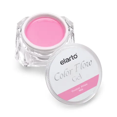 Elarto Żel budujący różowy COLOR FLOW GEL THINK PINK 15g