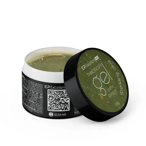 EXCELLENT PRO - Thixotropy gel with effect SPARKLING OLIVE 15g