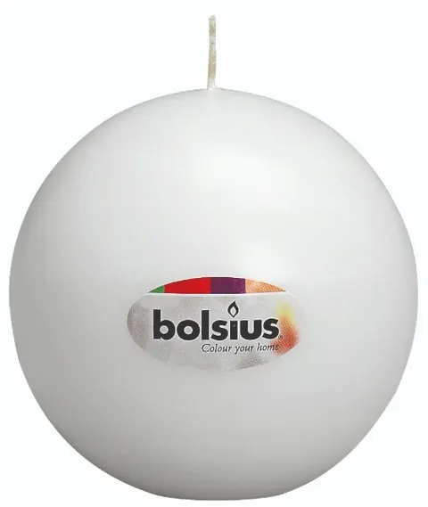 Bolsius Biała świeca kula 70mm