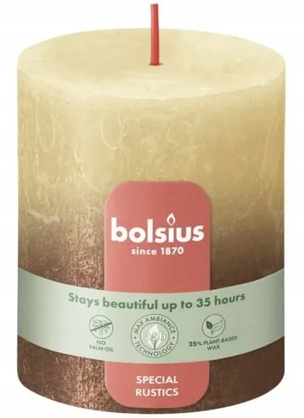 Bolsius Rustic Sunset Owsiany beż + Miedziany świeca dekoracyjna 80/68