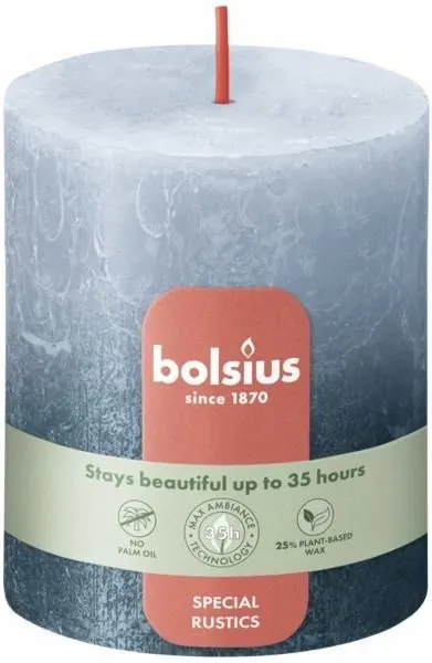 Bolsius Rustic Sunset Błękitny Niebieski + świeca dekoracyjna 80/68