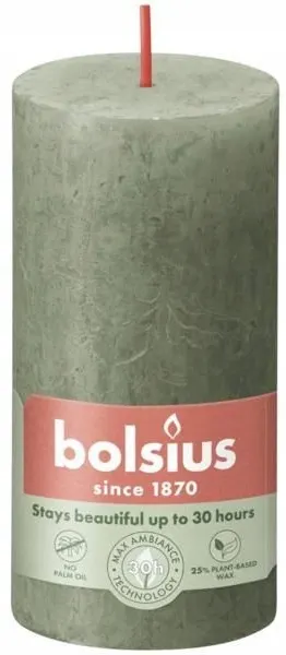 Bolsius Rustic Shine Zielona Oliwka świeca dekoracyjna 100/50
