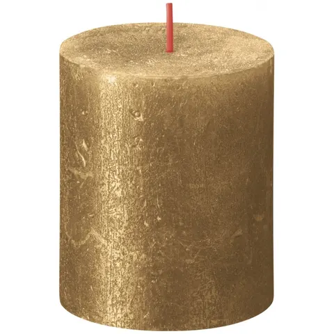Bolsius Rustic Shimmer Złota świeca dekoracyjna 80/68 mm
