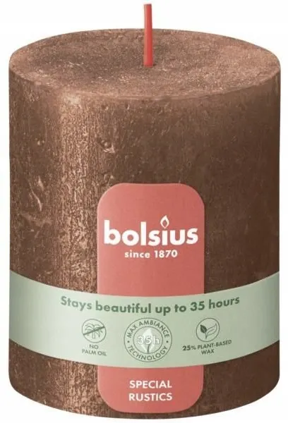 Bolsius Rustic Shimmer Miedziana świeca dekoracyjna 80/68 mm