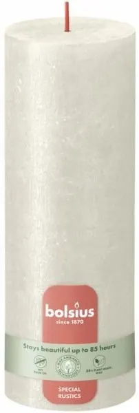 Bolsius Rustic Shimmer Kremowa świeca dekoracyjna 190/68 mm