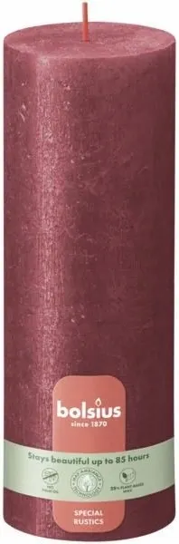 Bolsius Rustic Shimmer Czerwona świeca dekoracyjna 190/68 mm