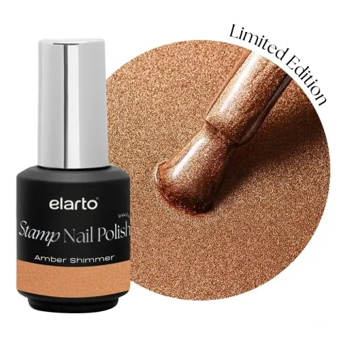 ELARTO - miedziany lakier do stempli Stamp Nail Polish AMBER SHIMMER 7ml