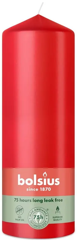 Bolsius Essentials Delikatny Czerwony świeca pieńkowa 200/68mm