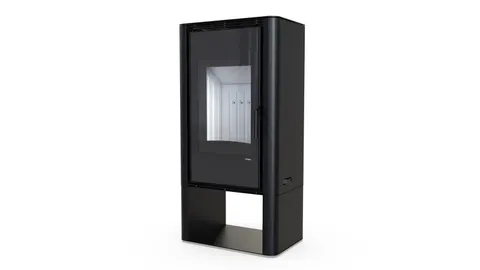 Piec stalowy koza Defro Solum LOG 9 kW z wnęką na drewno