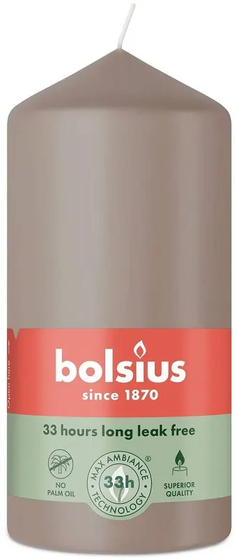 Bolsius Essentials Jasny Taupe świeca pieńkowa 120/58mm
