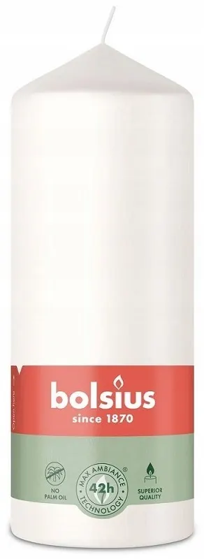 Bolsius Essentials Mroźna Biel świeca pieńkowa 150/58mm