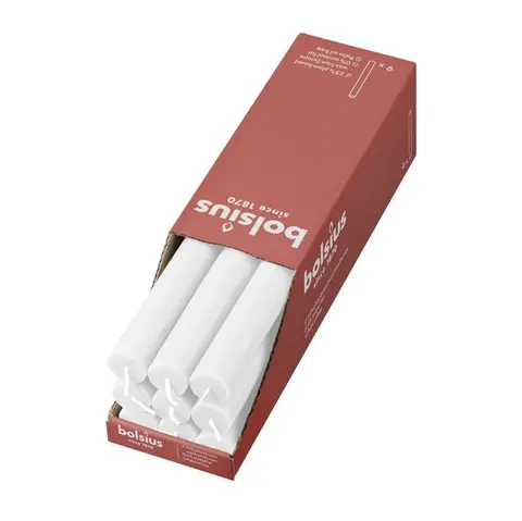 Bolsius Rustic Mroźna Biel - świeca stołowa 270/23mm - 9 sztuk