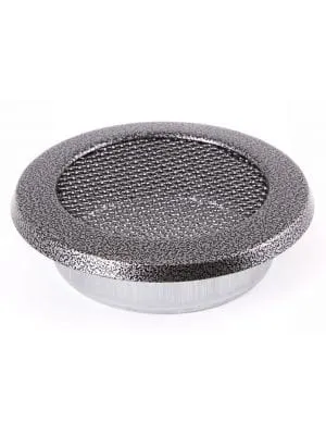 Kratka kominkowa wentylacyjna okrągła 160mm stare srebro