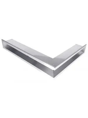 Kratka kominkowa OTWARTA narożna prawa 80x40x6cm inox