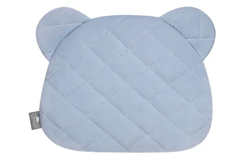 Misiowa płaska poduszka Royal Baby Denim - niebieska / Sleepee