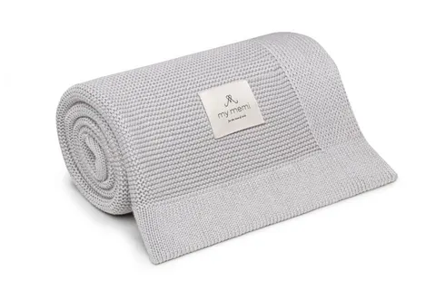 Bambusowy kocyk light grey 80x100 - classic / My Memi