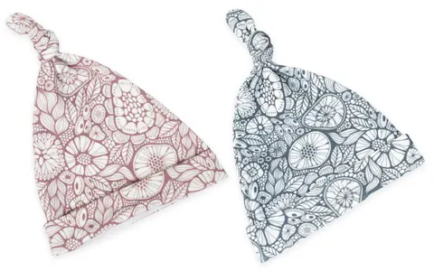 Czapeczka Krasnal 2szt. Pink-Grey 2-4 miesiące/ Sleepee