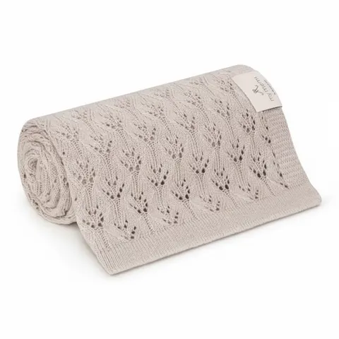 Ażurowy kocyk bambusowy 80x100 light beige / My Memi