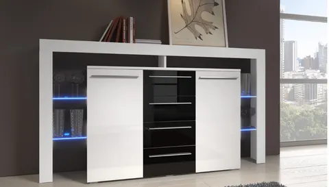 Komoda RTV RIVA II połysk z oświetleniem