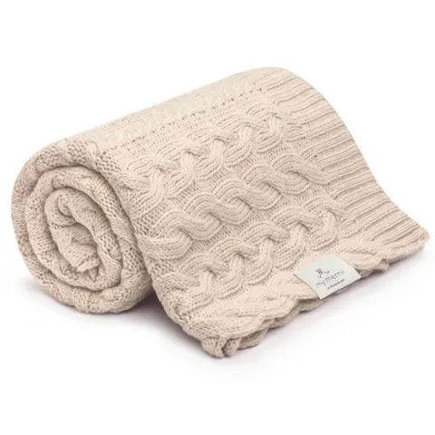 Kocyk WARKOCZ z wełny merino 100% Warm Beige My Memi