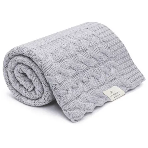 Kocyk WARKOCZ z wełny merino 100% Grey My Memi
