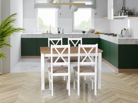 Zestaw stół rozkładany ALBA I 120-150 cm +6 krzeseł Nilo