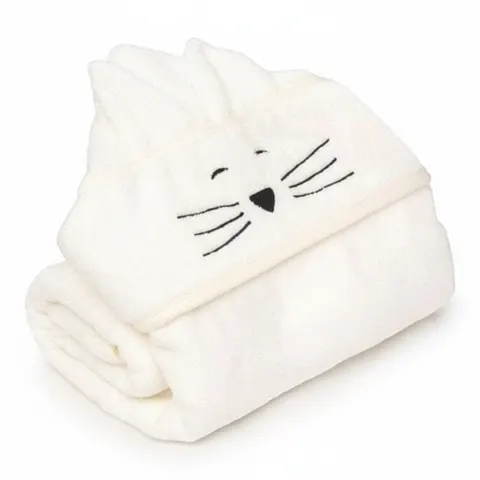 Duży bambusowy ręcznik cream - cat / My Memi