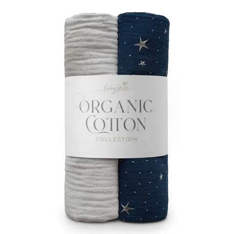 Otulacze organiczne 2 szt Night Sky / Babysteps