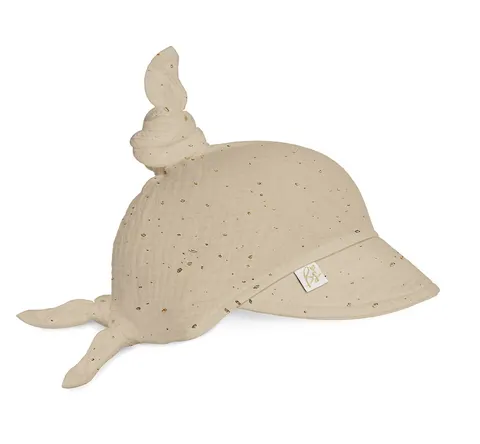 Muślinowa chusteczka na głowę -Beige Gold Dots / BabySteps