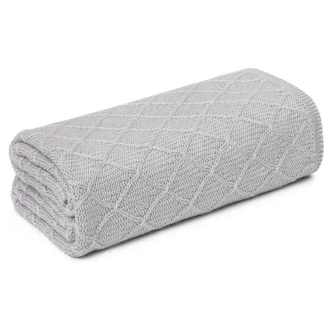 Lekki kocyk otulacz 90x90 Light Grey Wafer / My Memi