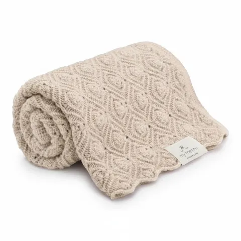 Kocyk PEARL z wełny merino 100% Warm Beige My Memi