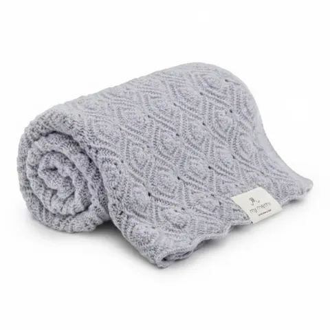 Kocyk PEARL z wełny merino 100% Grey My Memi