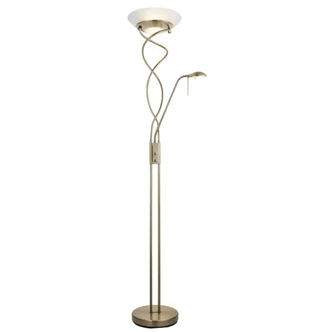 Endon Lampa podłogowa Monaco 1x33W G9 Antyczny mosiądz
