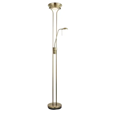 Endon Lampa podłogowa Rome 1x33W G9 Antyczny mosiądz