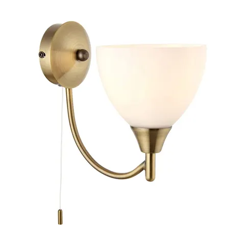 Endon Lampa ścienna Alton 1x60W E14 Antyczny mosiądz