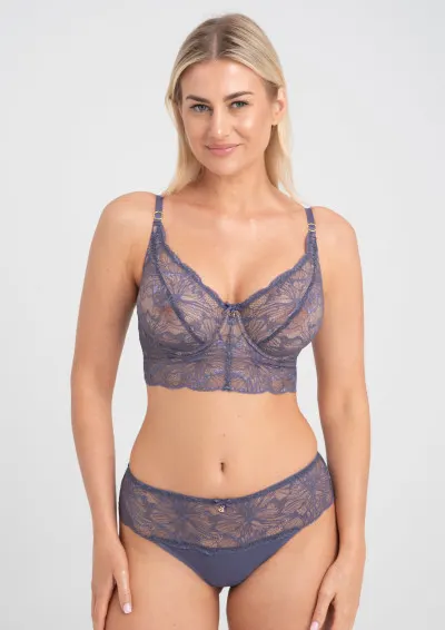 Samanta - Biustonosz Mila A144 antracytowy miękki 70E Fioletowy