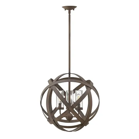 Lampa stropowa wisząca Elstead Lighting Carson HK-CARSON-3P IP44 3xE14 Stal Stalowy