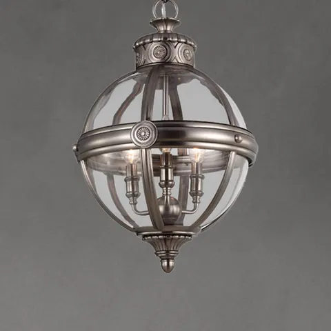 Lampa wisząca Adams FE-ADAMS-3P-ANL Elstead Lighting 3xE14 Stal Nikiel