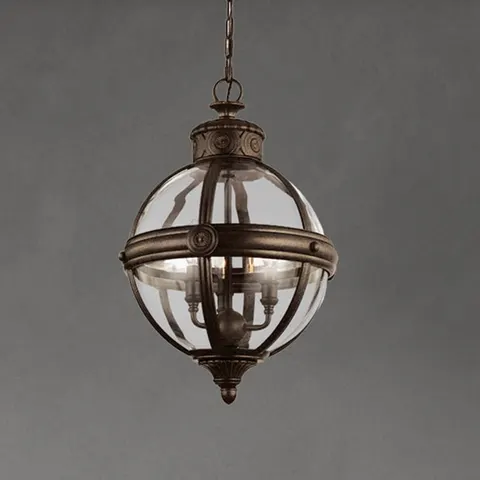 Lampa wisząca Adams FE-ADAMS-3P-BRZ Elstead Lighting 3xE14 Stal Brąz
